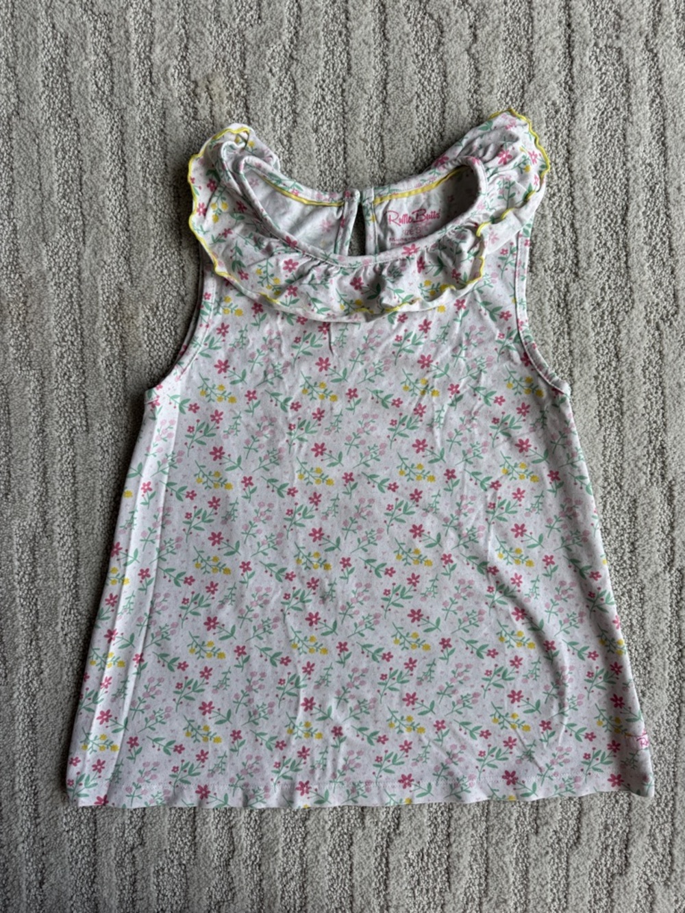 Ruffle Butts Pink Floral Ruffle Collar Nightgown
